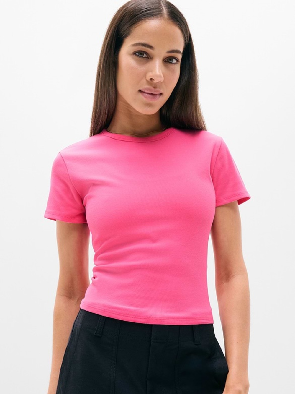 Athleta Signature Rib Crop Tee